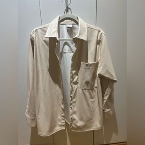 Ivory Leather Button Down